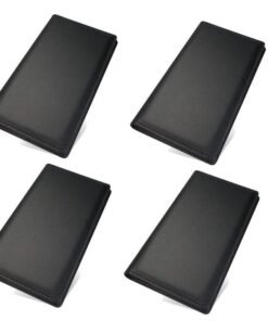 NJ Restaurant Bill folder, Guest Check Presenter, Bill folder for hotel with Credit Card and Receipt Pocket Black Leather Colour : Set of 4 pieces