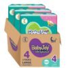 BabyJoy Compressed Diamond Pad Diaper, Size 4, Large, 10-18 Kg, Giant Box, 222 Diapers