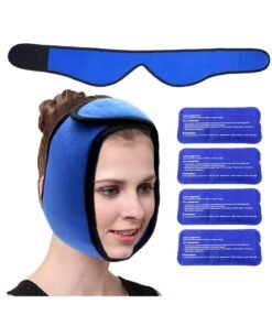GUDOO Face Ice Pack Wrap for TMJ Wisdom Teeth with 4 Reusable Hot Cold Therapy Gel Packs Pain Relief for Chin Head Oral and Facial Surgery Dental Implants