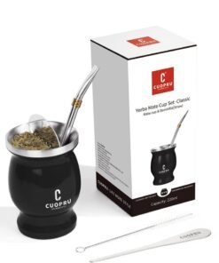CUOPRU Yerba mate cup set 220ml argentinian style with straw and tea strainer