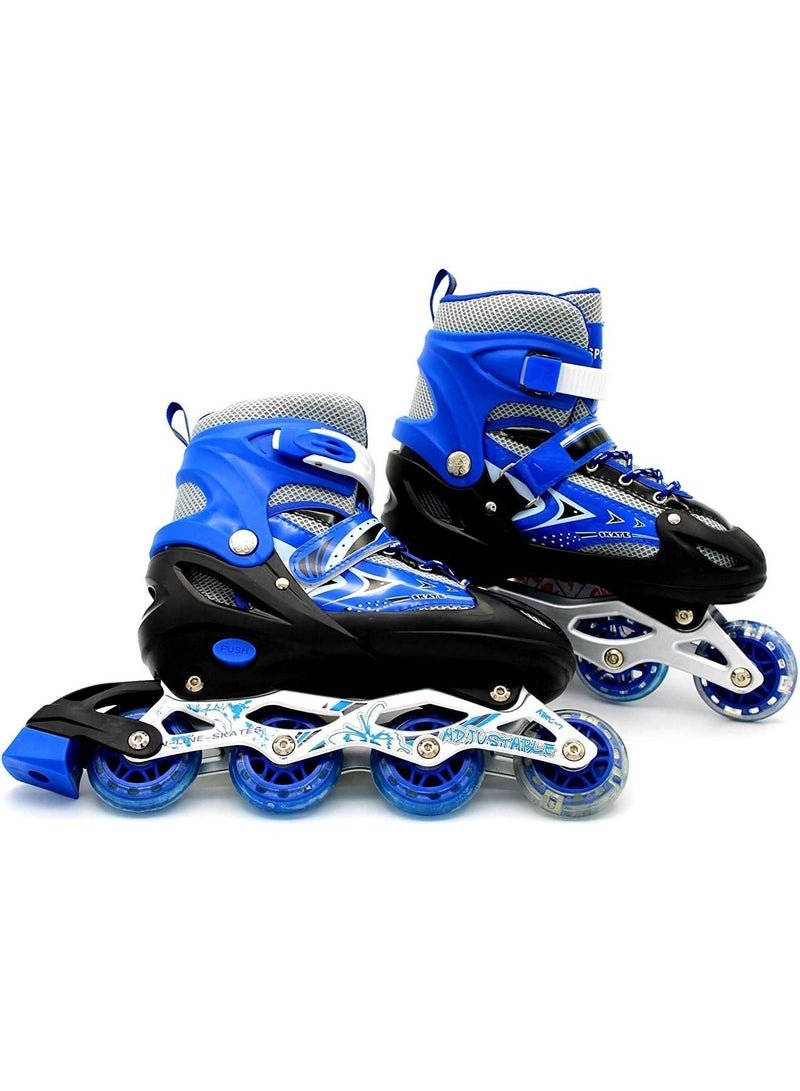 LIMOS Adjustable Roller Skate Shoe for children Outdoor Skating (Blue 31-34)