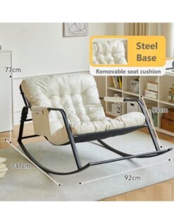 Alternative view of Cool Baby COOLBABY Rocking Chair Nordic Ltalian Living Room Home Single Casual Comfortable Fabric Sofa Chair Bedroom Balcony Orange