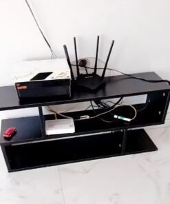 C&C Home Modern TV and Coffee Table Living Room Home Furniture Black 100 x 20 x 45 cm - Image 3