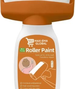 MAX-EMA GLOBAL MAX-EMA Wall Repair Paint Roller Brush & Paste 1 Pcs – 2-in-1 White Paint Roller For Wall Repair, Premium Spackle With Latex Paint, Quick Dry, Odorless Touch-up Renovation Kit 500g
