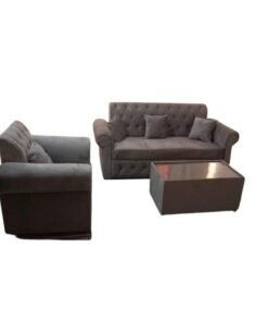 Maharat Al Bahar 4-Seater Sofa Set with Table and Pillows - Dark Brown