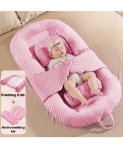 ZCM-HAPPY Snugly Fit Baby Crib Sleeping Bed Nest with Anti-Vomiting Pillow, Portable Infant Lounger and Soothing Sleep Mat