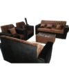 Maharat Al Bahar 7– Seater Sofa Set With Table- 1+1+2+3- Brown/Black 190x80x80