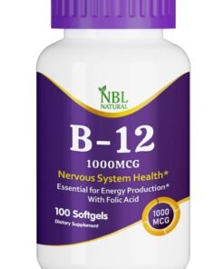 NBL Natural Vitamin B12 Promotes Energy Supports a Healthy Nervous System 1000mcg 100 Softgels