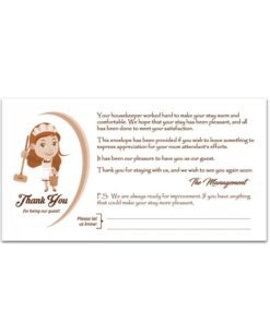 NextDayLabels Thank You Tip Envelopes for Hotel and Motel Housekeeping Gratitude envelopes measures 312 X 612 Bright White 24lb Gummed Flap Pack of 100