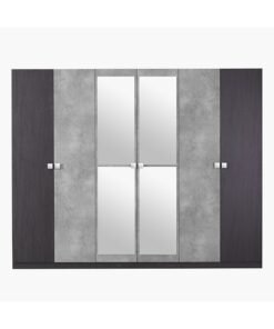 Home Box Cambridge 6-Door Wardrobe with Mirror 58 x 216 x 271.6 cm