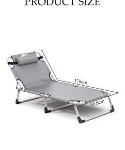 DUNISO Portable Folding Bed with Pillow, Thickened Mattress, Skin-Friendly Fabric, Easy to Fold and Store, Large Single Bed with Strong Sturdy Frame for Home and Office (176*55.8cm)