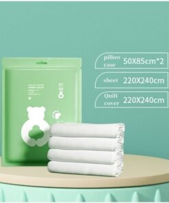 GIFT Disposable Bed Sheets for Travel Small Cotton Disposable Bedsheet Set with Four Pieces Duvet Cover Pillowcase Offering a Convenient Bedding Cover for Your Travels, Hotel Supplies