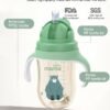 SUPERMAMA PPSU Baby Sippy Cup Boys and Girls Toddler Straw Cups Kids Water Bottle Spill Proof for School Outdoor Or Indoor BPA Free Easy To Hold Green 325ml
