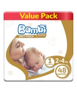 Sanita Bambi Size 1, Newborn, 2-4 Kg, Value Pack, 48 Diapers