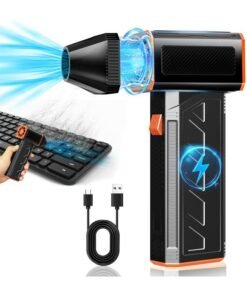 Compressed Air Duster, 130000RPM Electric Air Duster, 3 Gear Adjustable Cordless Air Duster, Compressed Air for Computers, Rechargeable Air Duster for PC, Keyboard and Car