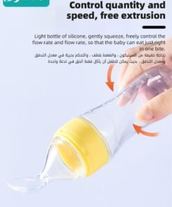 Bybeo 3 Pieces Baby Food Feeder, Silicone Baby Feeding Spoon with Standing Base for Infants Dispensing and Feeding, Squeeze Feeding Spoons for Boys Girl Kids, Self Feeding Bottle Spoon, BPA Free - Image 4