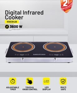 KRYPTON Digital Double Infrared Cooker | Double Cooking Hob | 2800-Watt  Burners with Adjustable Temperature | Touch and Knob Control, Safety Features | 2 Years Warranty 2800 W KNIC6428 Black