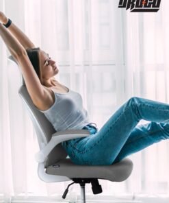 DROGO premium Ergonomic Office Chair for Work from Home, High Back Computer Chair with Mesh, Flip-up Armrest, Recline, Adjustable Seat & Lumbar Support Mesh Chair for Office