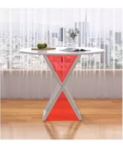 Alternative view of Organized Home Foldable Round Table Small Apartment Household Simple Dining Table Outdoor Picnic Tables Stand Portable Table White