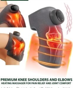 R.VIHAN Electric Rechargeable Heat Massager for Knees, Legs, Elbows, and Shoulders with Adjustable Heat Settings and 3 Vibration Modes for Deep Tissue Massage, Pain Relief, Relaxation, and Joint Comfort Multi-Purpose Adjustable Cordless Portable and Lightweight On-the-Go Wrap-Design Relief Massager Safe and Easy to Use, Gifts for Women Men Mom Dad
