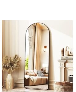 Y&D Full Length Mirror  Arched Aluminum alloy Large Standing Dressing Mirror Hanging Leaning Against Wall Mounted Mirror with Stand for Bedroom Locker Room Living Room