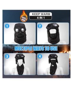 SOLARAE Winter Trapper Hat for Men, Cold Proof Keep Warm Hat, Super Warm Fleece Men's Hats with Mask Goggles, Face Cover Ear Flaps, Windproof Coldproof, Cool, for Skiing Trooper Winter Outdoor Activities - Image 4
