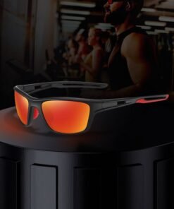 roaiss Polarized Sports Sunglasses for Men Women UV400 Protection Cycling Glasses with TR90 Frame and Orange Red Lens Goggles for Baseball Running Fishing Golf