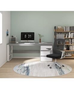 Modern 100 cm Home Office Desk,Office Desk,Study Desk,Learning Table,Game Table, with 3 Large Storage Drawers – Sleek Wooden Workstation for Study, Gaming & Remote Work