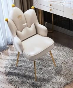 NKX Round Flower Petal Shaped Cushion Chair With Golden Legs