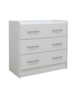 DANUBE HOME Supreme 3 Drawers Young Dresser Dresser For Bedroom Chest Of Drawers Storage Organizer Unit For Living Room Entryway Hallway Nursery Kids Room -White - Image 4