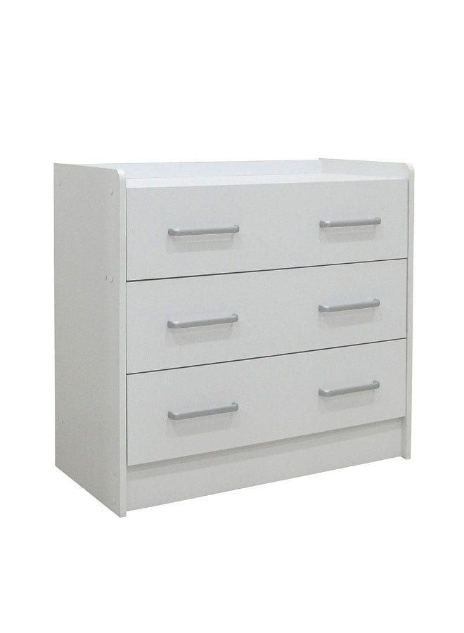 DANUBE HOME Supreme 3 Drawers Young Dresser Dresser For Bedroom Chest Of Drawers Storage Organizer Unit For Living Room Entryway Hallway Nursery Kids Room -White - Image 4