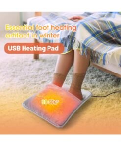 Kimaya Plush USB Electric Foot Warmer, Soft Thermal Foot Cushion Therapy Wrap for Women Men, 4 in 1 Warmer For Feet Back Waist Hands (Winter Grey)