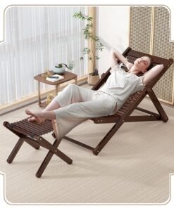 Alternative view of Sharpdo Balcony Rocking Chair, Lazy Lounge Chair, Nap Chair, Foldable Wooden Chair Leisure Lunch Break Chairs 115*86*69 Cm