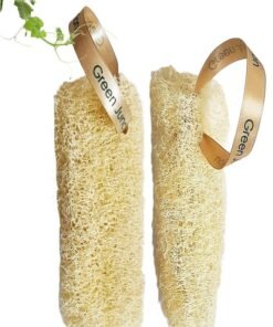 Green Junction Plant Based Loofah, Biodegradable, with Luxurious Ribbon to Hand DryI Set of 2 IMedium I Clean I Organically Grown)