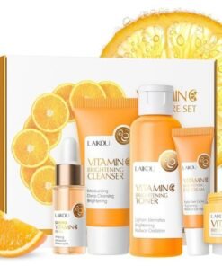 Laikou Vitamin C Skin Care Set, with Cleanser, Toner, Serum, Eye Cream, Face Cream, Travel Gift Sets for Women Teenage Girls Mom Daughter