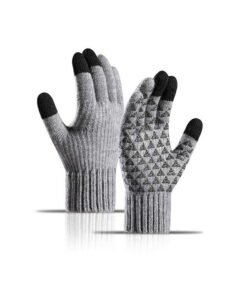 VIUAUAX 1 pair Men's Winter Thickened Warm Wool Gloves Winter Knit Gloves  Warm fingers Outdoor Windproof Cycling Gloves Touchscreen Gloves Full Finger Fitness Gloves Outdoor Windproof Touch Screen Gloves