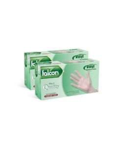Falcon Vinyl Gloves - Clear Powder Free (2 Packs x 100 Pieces)