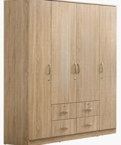 SULSHA 4 Door Wooden Wardrobe Cabinet Cupboard Engineered Wood Perfect Modern Stylish Heavy Duty