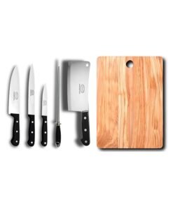 Feelings 5 Piece Knife set With Cutting Board Black 21X4X34cm