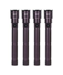 GEEPAS Zoomable LED Flashlight Pack of 4 | 7W Laser High-Power LEDs| 5000mAh Battery10 Hours Continuous Working with Aluminum Alloy Housing| Type C Charging GFL4639N Black 29cm