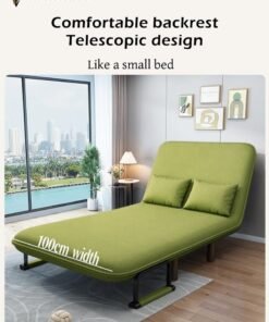 ROCKCAMEL 3-In-1 Armchair Sofa With Angle Adjustment,100cm Wide Convertible Sofa Bed And Leisure Recliner, Skin-Friendly Flannel Fabric, Removable And Washable, Suitable For Home And Office, Free Two Pillow, Can Lie down, Sit Or Sleep, Multifunctional Backrest Sofa Seat