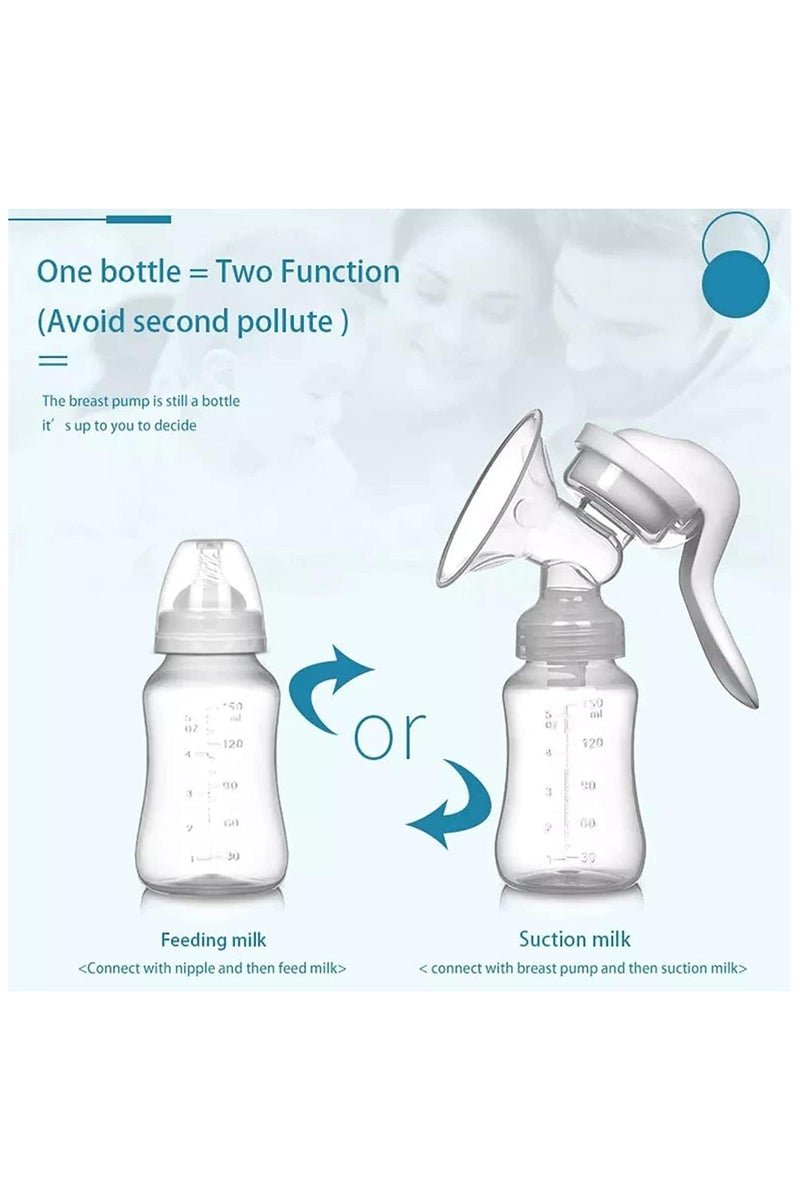 Flushrenic Manual Breast Pump, Silicone Hand Pump for Breastfeeding, Small Portable Manual Breast Milk Catcher, Baby Feeding Pumps & Accessories, White, Mothers Day Gifts, Travel Portable Breast Pump - Image 3