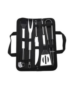 Alternative view of 5-Piece Stainless Steel BBQ Grill Tool Set With Storage Case Silver/Black