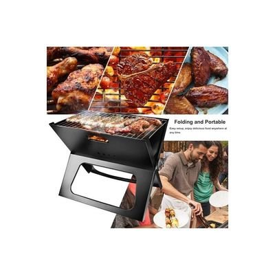 Foldable Charcoal Grill Black - Image 5