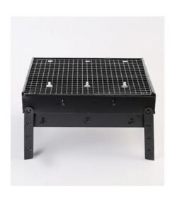 Portable And Foldable Charcoal Grill For Outdoor Barbecues Black