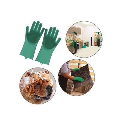 Magic Silicone Dish Washing Gloves Multicolor One Size - Image 3