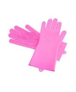 Pair Of Heat-Resistant Oven Gloves Pink 35.7x16.5cm