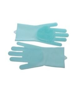 Silicone Kitchen Scrubbing Glove Light Blue 3inch