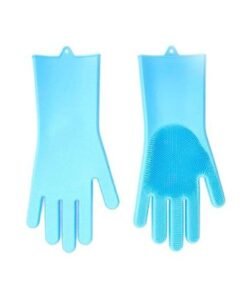 Silicone Scrubber Cleaning Gloves Blue 21g