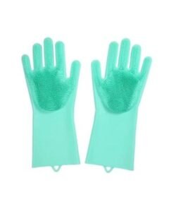 2-Piece Silicone Scrubbing Gloves Set Green